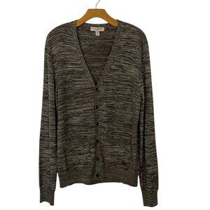 Burberry Mens Cardigan Sweater L Silk Wool